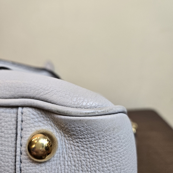 Burberry MILVERTON bag satchel check plaid gray leather NO STRAP - Picture 6 of 13